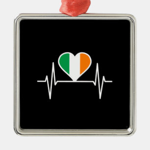 Irland Flag Heartbeat Ornament Aus Metall