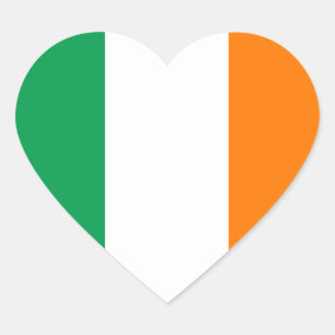 Irland Flag Heftsticker Herz-Aufkleber