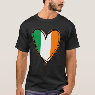 Irland Flag Herzdruckdruckverfahren T-Shirt stolz