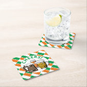 IRLAND FLAG Irish Beer Rechteckiger Pappuntersetzer (Vor Ort)