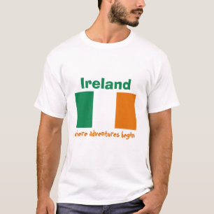 Irland Flag + Karte + Text T - Shirt