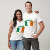 Irland Flag + Karte + Text T - Shirt (Unisex)