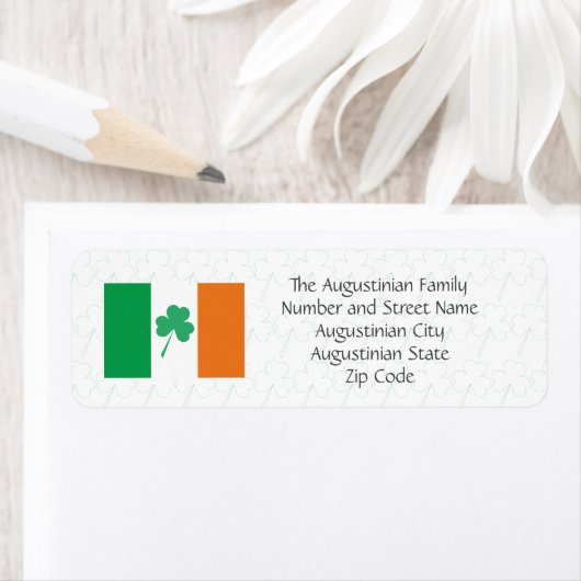 IRLAND FLAG Kleeblatt Custom Rücksendeadresse (Insitu)
