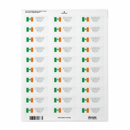 IRLAND FLAG Kleeblatt Custom Rücksendeadresse (Vorne)