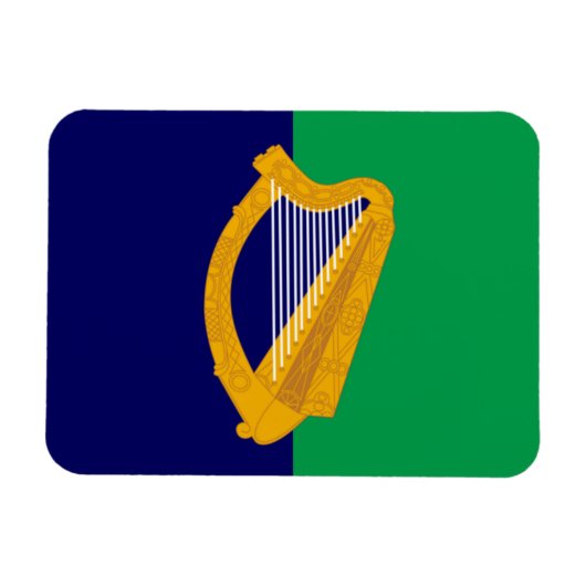 Irland Flag Magnet - Harp on Blue & Green (Horizontal)