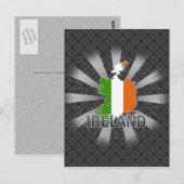 Irland Flag Map 2.0 Postkarte (Vorne/Hinten)