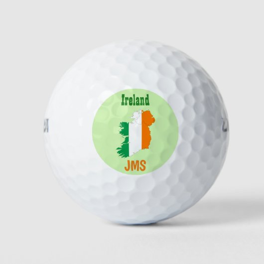 Irland Flag Map Custom Monogram Golfball (Vorderseite)