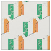 IRLAND Flag Map Kontur Stoff (Nahaufnahme)