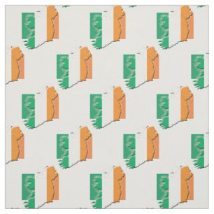 IRLAND Flag Map Kontur Stoff