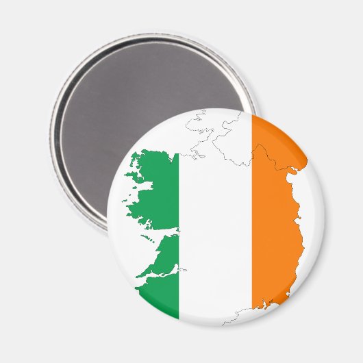 Irland Flag Map Magnet (Vorderseite/Rückseite)