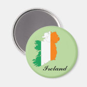Irland Flag Map Magnet (Vorderseite/Rückseite)