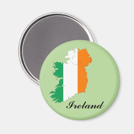 Irland Flag Map Magnet (Vorderseite/Rückseite)