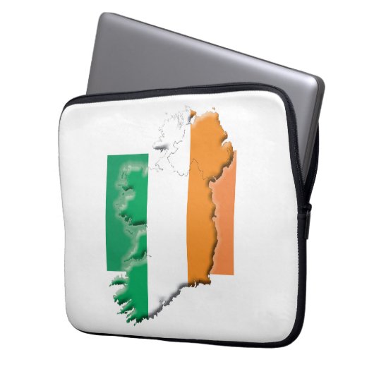 IRLAND Flag Map Patriotic Computer Laptopschutzhülle (Vorderseite Links)