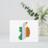 Irland Flag Map Postkarte (Stehend Vorderseite)