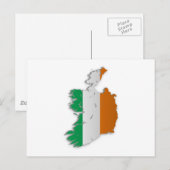 Irland Flag Map Postkarte (Vorne/Hinten)