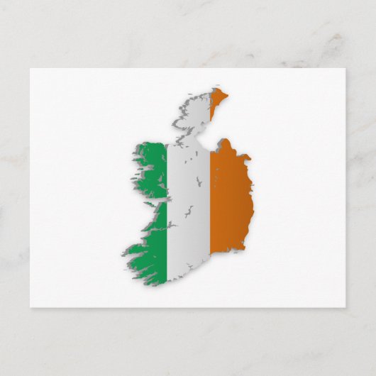 Irland Flag Map Postkarte (Vorderseite)