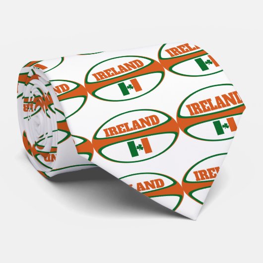 Irland Flag Rugby Ball Krawatte (Gerollt)
