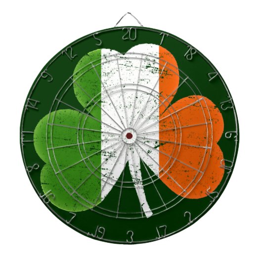 Irland Flag Shamrock Dartscheibe (vorne)