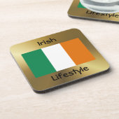 Irland Flag+Text-Untersetzer Getränkeuntersetzer (Linke Seite)