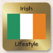 Irland Flag+Text-Untersetzer Getränkeuntersetzer (Vorderseite)
