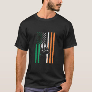 Irland Flag USA Amerika Handfist Irish Pride Iris T-Shirt