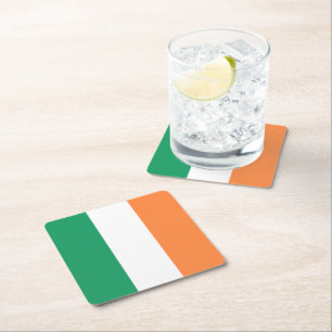 Irland Flagge: Irisches Banner, Freies UK Rechteckiger Pappuntersetzer