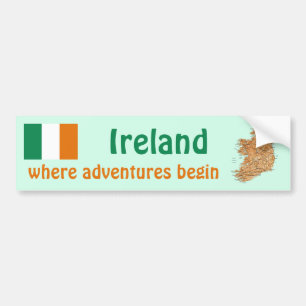 Irland-Flagge + Karte Aufkleber Autoaufkleber