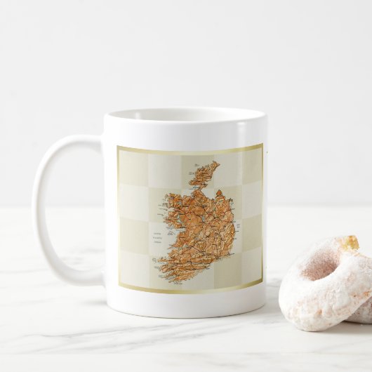 Irland Flagge + Karte Tasse (Mit Donut)