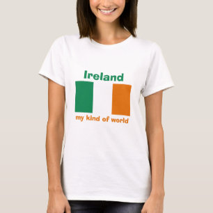 Irland-Flagge + Karte + Text T-Shirt
