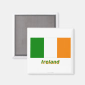 Irland Flagge mit Name Magnet (Vorderseite/Rückseite)