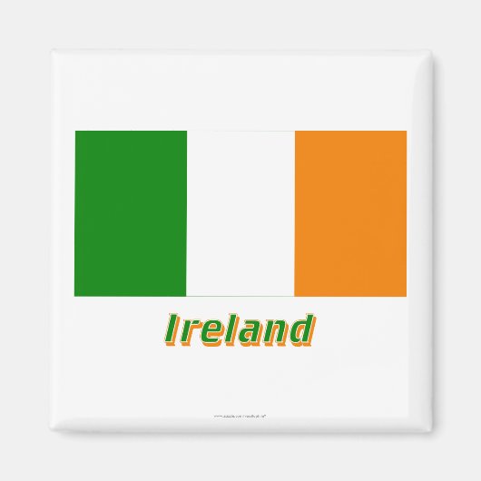Irland Flagge mit Name Magnet (Vorne)