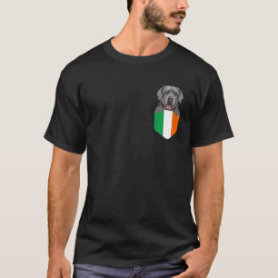 Irland Flagge Neapolitan Mastiff Hund in Pocket T-Shirt