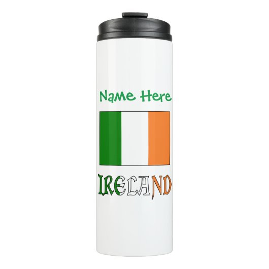 Irland Flagge Personalisiert Thermosbecher (Vorderseite)
