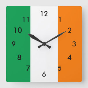 Irland-Flagge Quadratische Wanduhr