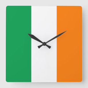 Irland-Flagge Quadratische Wanduhr