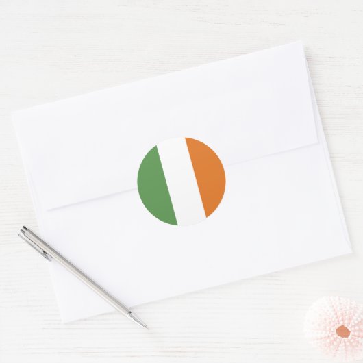 Irland-Flagge Runder Aufkleber (Umschlag)