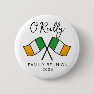 Irland Flaggen Familienzusammenkunft  Button