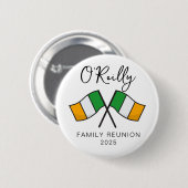 Irland Flaggen Familienzusammenkunft Button (Vorne & Hinten)