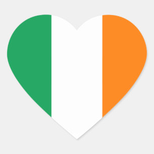 Irland-Flaggen-Herz-Aufkleber Herz-Aufkleber