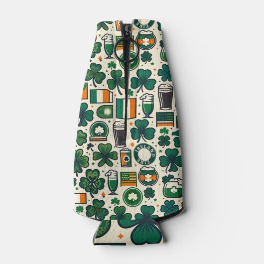 Irland Flaggen Irish Kleeblatt Celtic St Patricks Flaschenkühler (Rückseite)