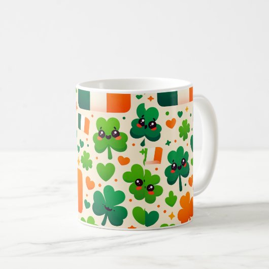 Irland Flaggen Irish Kleeblatt Celtic St Patricks Kaffeetasse (VorderseiteRechts)
