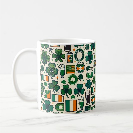 Irland Flaggen Irish Kleeblatt Celtic St Patricks Kaffeetasse (Links)