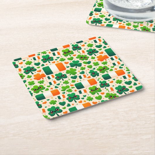 Irland Flaggen Irish Kleeblatt Celtic St Patricks Rechteckiger Pappuntersetzer (angewinkelt)