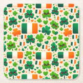 Irland Flaggen Irish Kleeblatt Celtic St Patricks Rechteckiger Pappuntersetzer (Vorderseite)