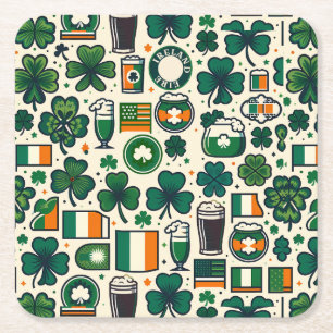 Irland Flaggen Irish Kleeblatt Celtic St Patricks Rechteckiger Pappuntersetzer