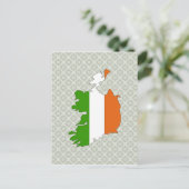 Irland Flaggen-Karte Postkarte (Stehend Vorderseite)