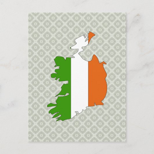 Irland Flaggen-Karte Postkarte (Vorderseite)