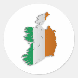 Irland-Flaggen-Karte Runder Aufkleber