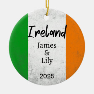 Irland Flaggen-Schmuck, Personalisiert Irland Keramik Ornament