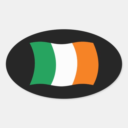 Irland Flaggenaufkleber Ovaler Aufkleber (Vorderseite)